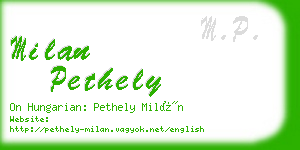 milan pethely business card